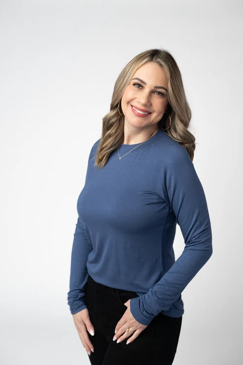 PREORDER  Michelle Mae | Blair Long Sleeve Top | Blue