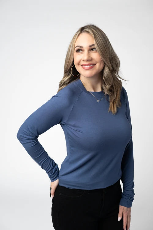 PREORDER  Michelle Mae | Blair Long Sleeve Top | Blue