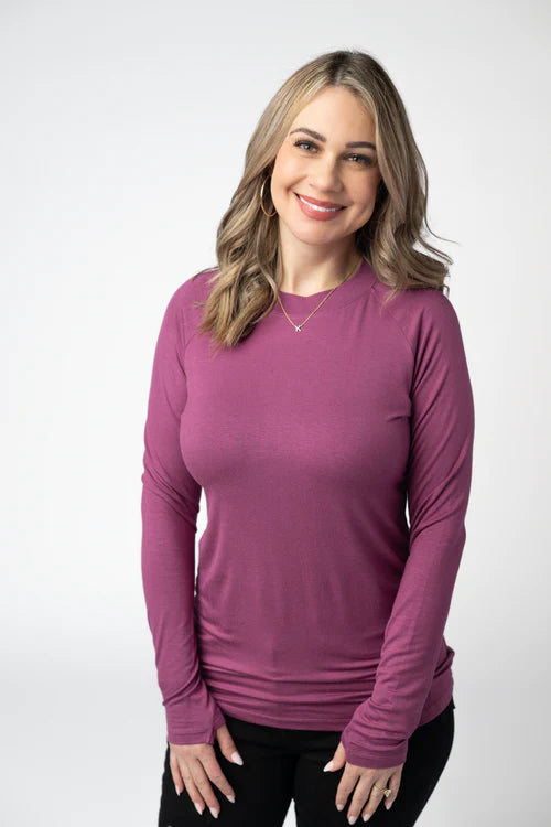 PREORDER  Michelle Mae | Blair Long Sleeve Top | Mulberry