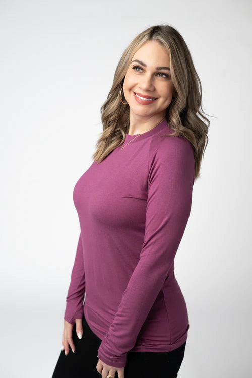 PREORDER  Michelle Mae | Blair Long Sleeve Top | Mulberry