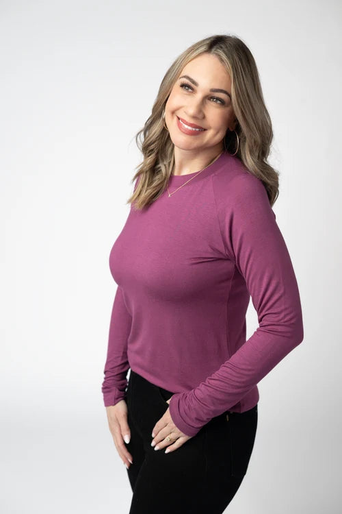 PREORDER  Michelle Mae | Blair Long Sleeve Top | Mulberry