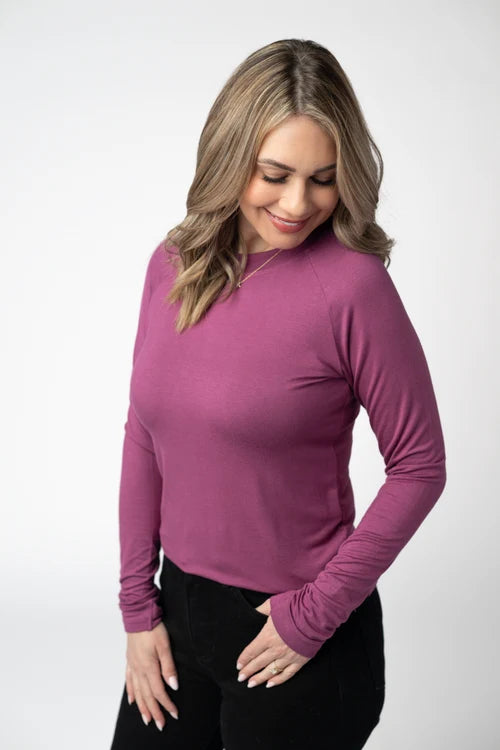 PREORDER  Michelle Mae | Blair Long Sleeve Top | Mulberry