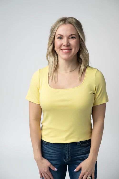 Michelle Mae | Alyssa Short Sleeve Top | Yellow