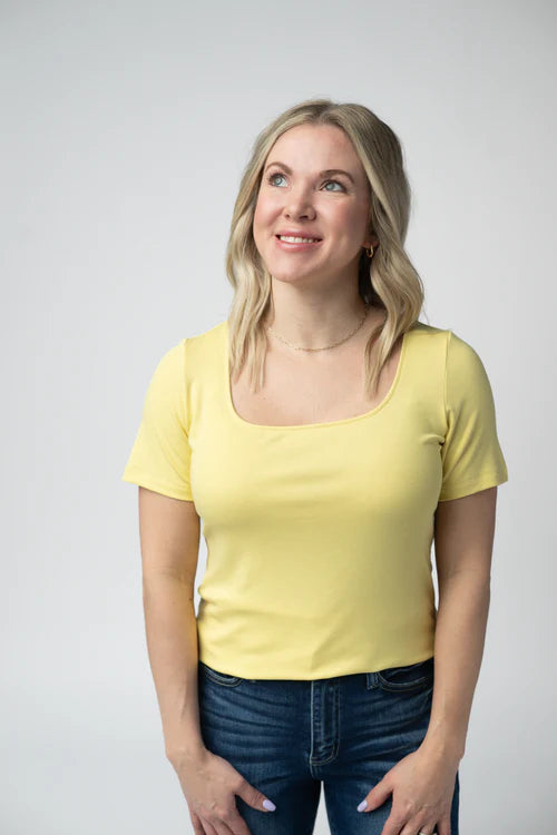 Michelle Mae | Alyssa Short Sleeve Top | Yellow