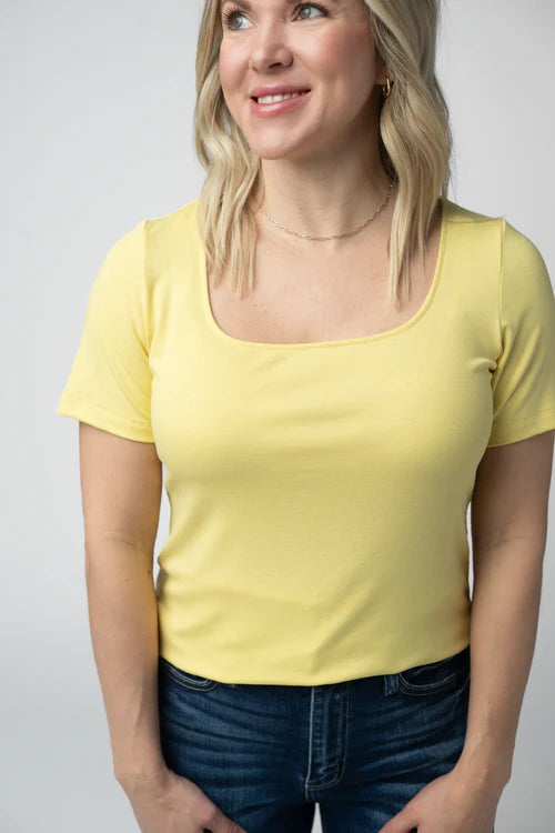 Michelle Mae | Alyssa Short Sleeve Top | Yellow