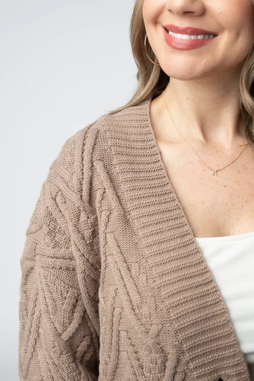PREORDER  Michelle Mae | Brooks Button Sweater Cardigan | Mocha - ETA MID AUG