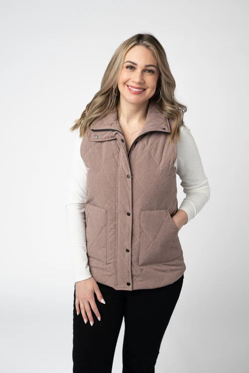 PREORDER  Michelle Mae | Remy Zip Up Vest | Chestnut - ETA MID SEP