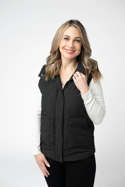 PREORDER  Michelle Mae | Remy Zip Up Vest | Black