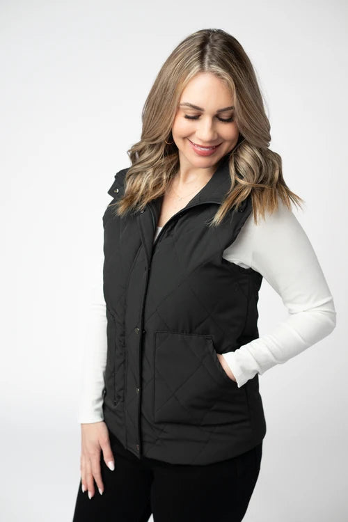 PREORDER  Michelle Mae | Remy Zip Up Vest | Black