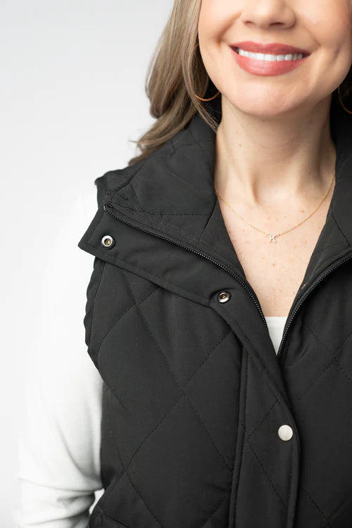 PREORDER  Michelle Mae | Remy Zip Up Vest | Black