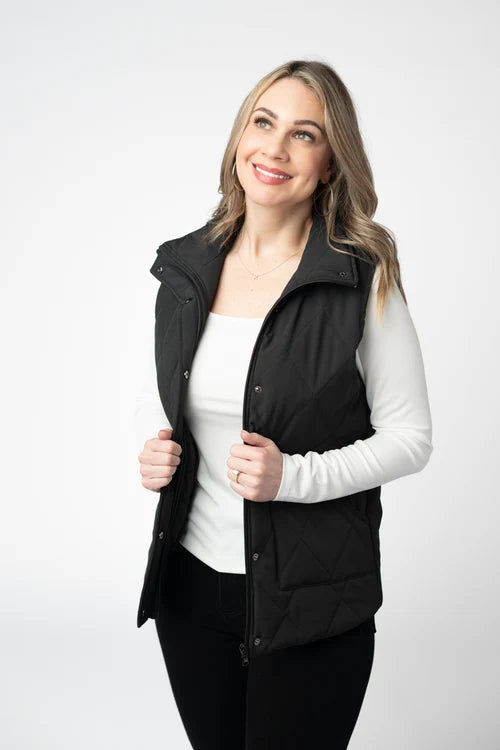 PREORDER  Michelle Mae | Remy Zip Up Vest | Black
