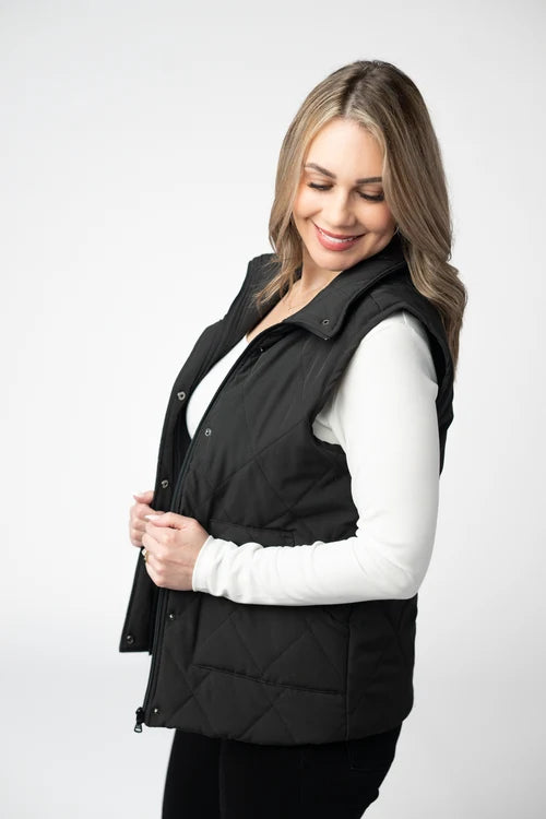 PREORDER  Michelle Mae | Remy Zip Up Vest | Black