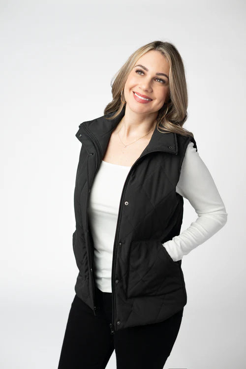 PREORDER  Michelle Mae | Remy Zip Up Vest | Black