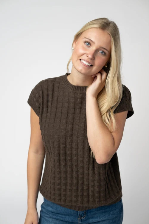 Michelle Mae | Kelly Knitted Top | Brown