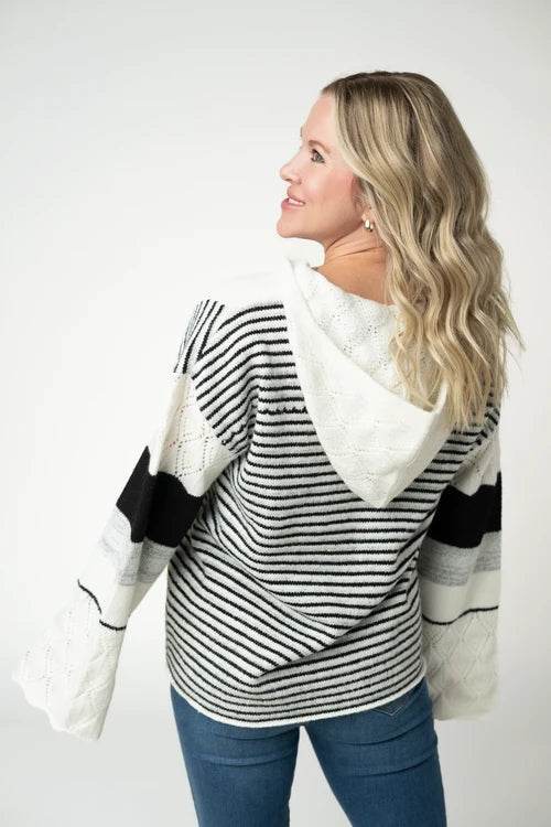 PREORDER  Michelle Mae | Monchrome Colourblock Hoodie