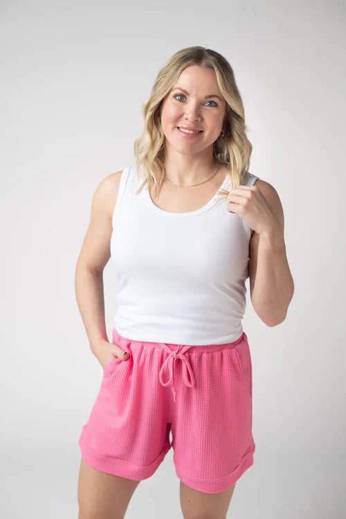 Michelle Mae | Weslie Waffle Shorts | Pink