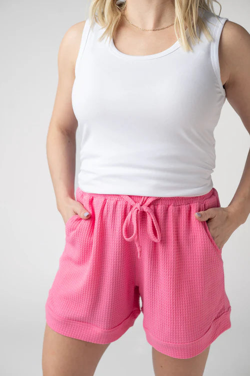 Michelle Mae | Weslie Waffle Shorts | Pink