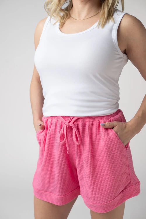 Michelle Mae | Weslie Waffle Shorts | Pink