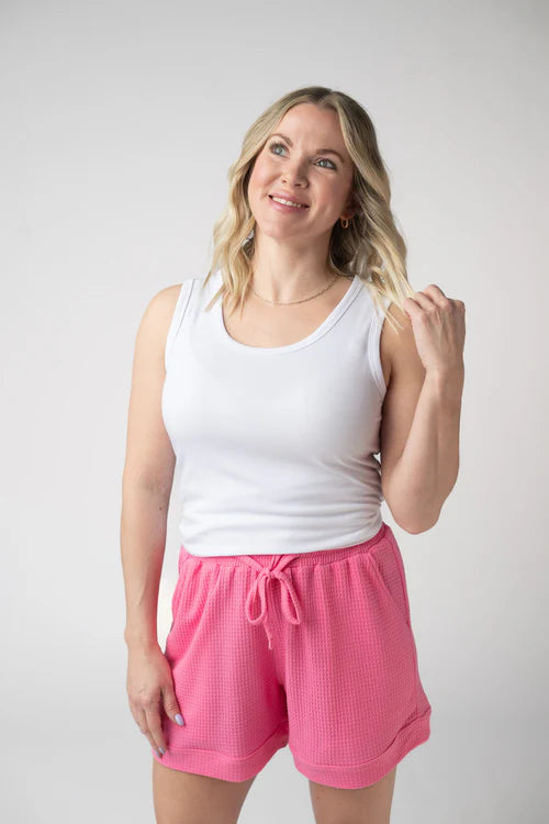 Michelle Mae | Weslie Waffle Shorts | Pink