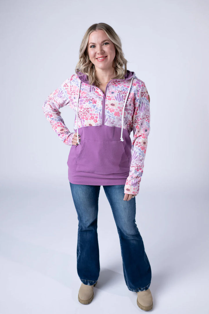 Michelle Mae | Classic HalfZip Hoodie | Coral Sunset Floral