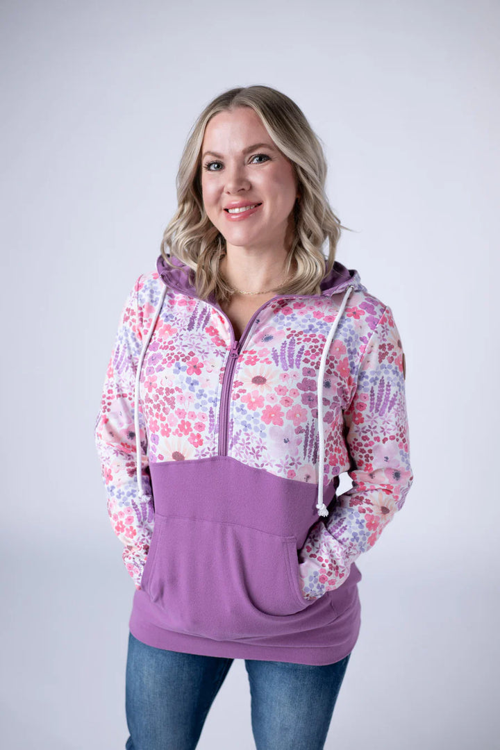 Michelle Mae | Classic HalfZip Hoodie | Coral Sunset Floral