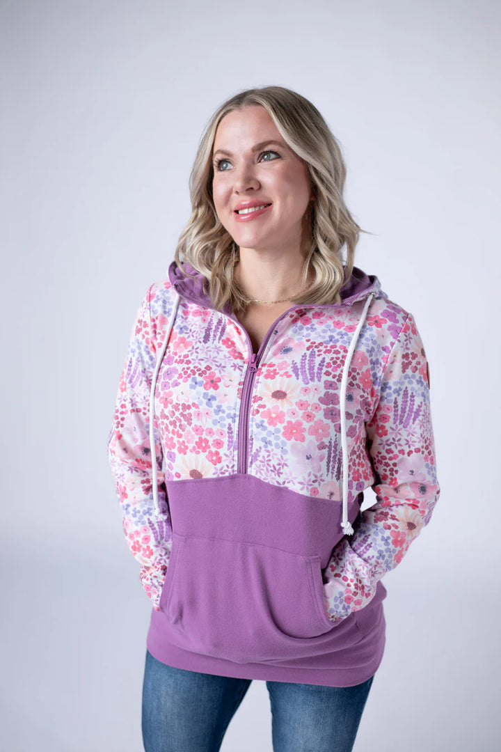 Michelle Mae | Classic HalfZip Hoodie | Coral Sunset Floral