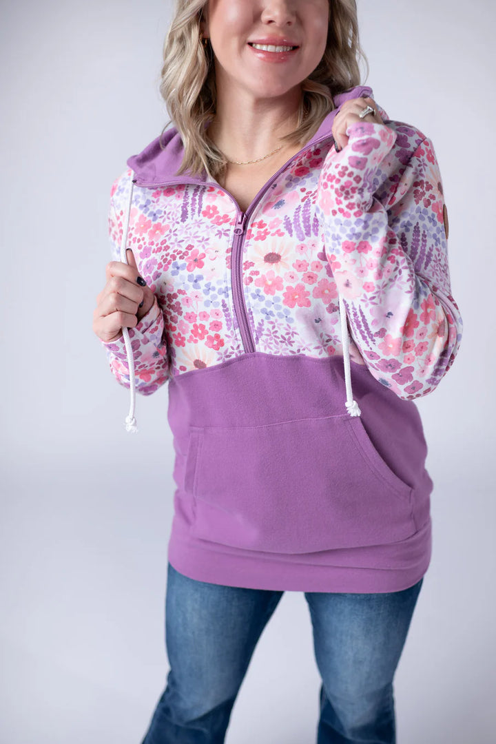 Michelle Mae | Classic HalfZip Hoodie | Coral Sunset Floral