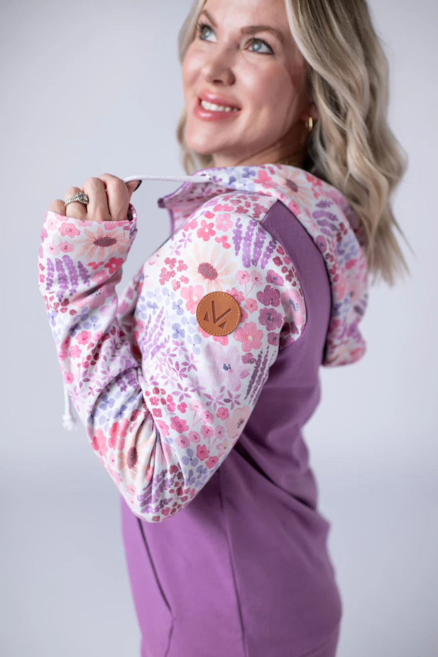 Michelle Mae | Classic HalfZip Hoodie | Coral Sunset Floral