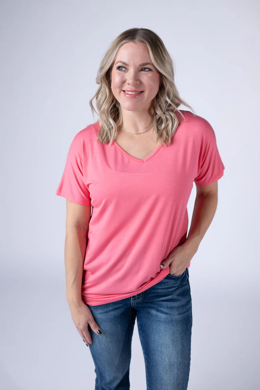 Michelle Mae | Chloe Cozy Tee | Sun Kissed Coral