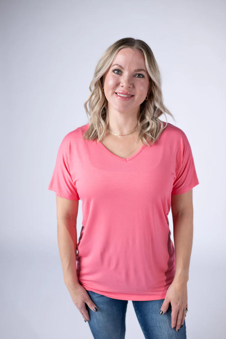 Michelle Mae | Chloe Cozy Tee | Sun Kissed Coral