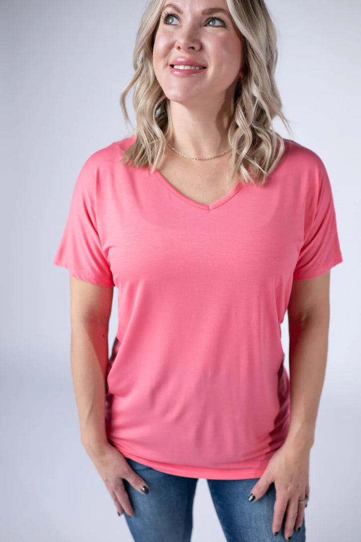 Michelle Mae | Chloe Cozy Tee | Sun Kissed Coral