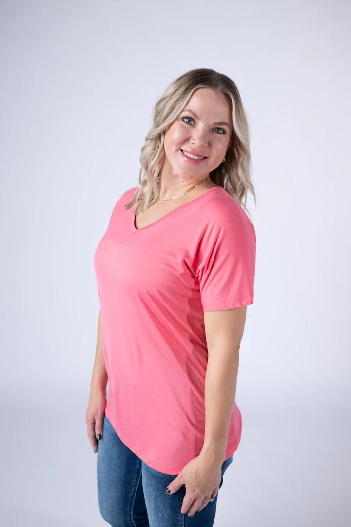 Michelle Mae | Chloe Cozy Tee | Sun Kissed Coral
