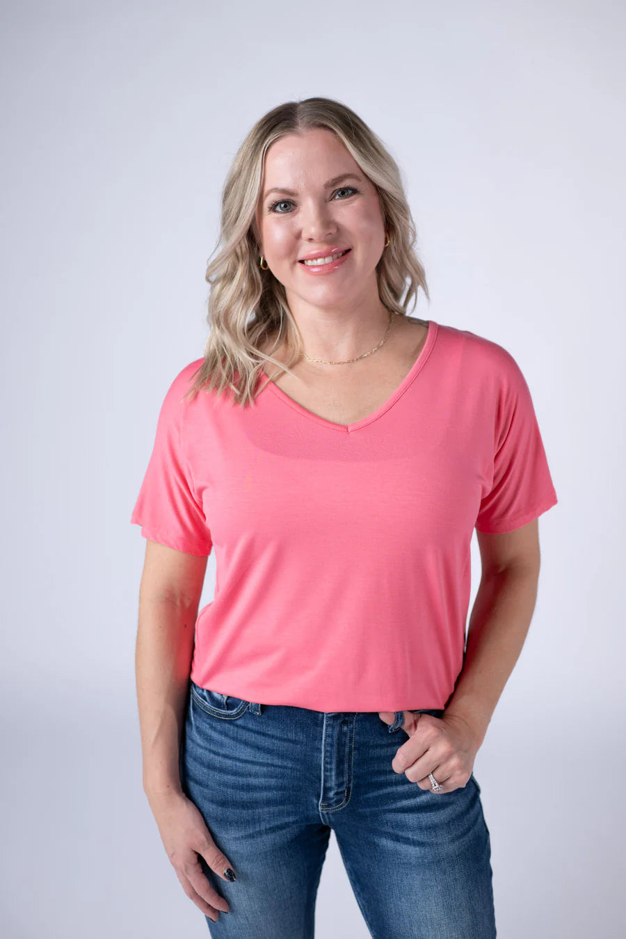 Michelle Mae | Chloe Cozy Tee | Sun Kissed Coral