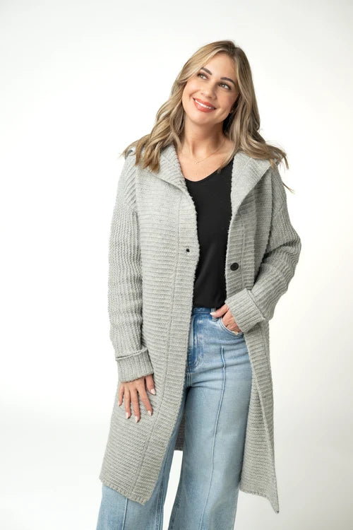 PREORDER  Michelle Mae | Lilian Long Hooded Cardigan - ETA MID AUG