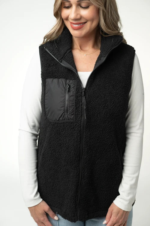 PREORDER  Michelle Mae | Sherpa Vest | Black