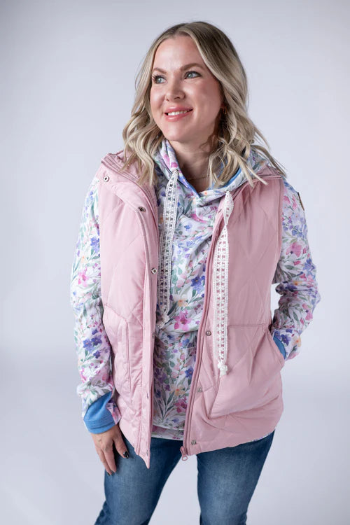 Michelle Mae | Remy Zip Up Vest | Blush