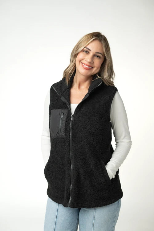 PREORDER  Michelle Mae | Sherpa Vest | Black
