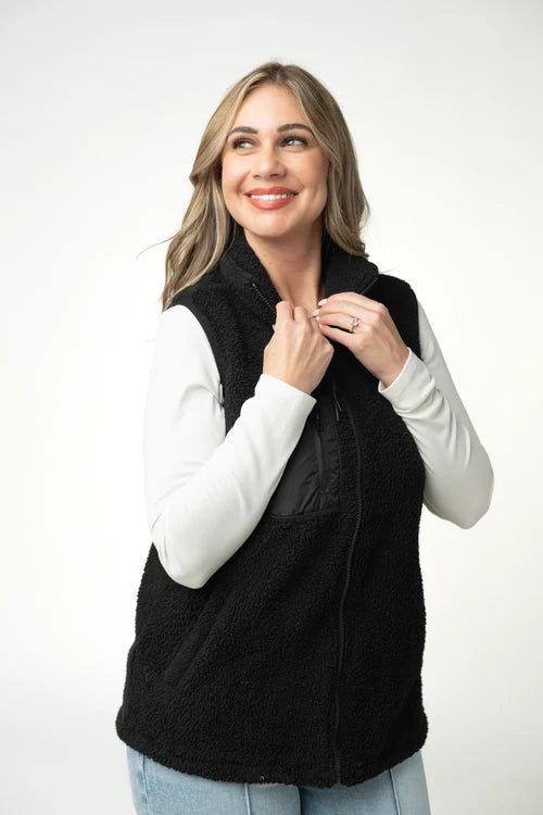 PREORDER  Michelle Mae | Sherpa Vest | Black