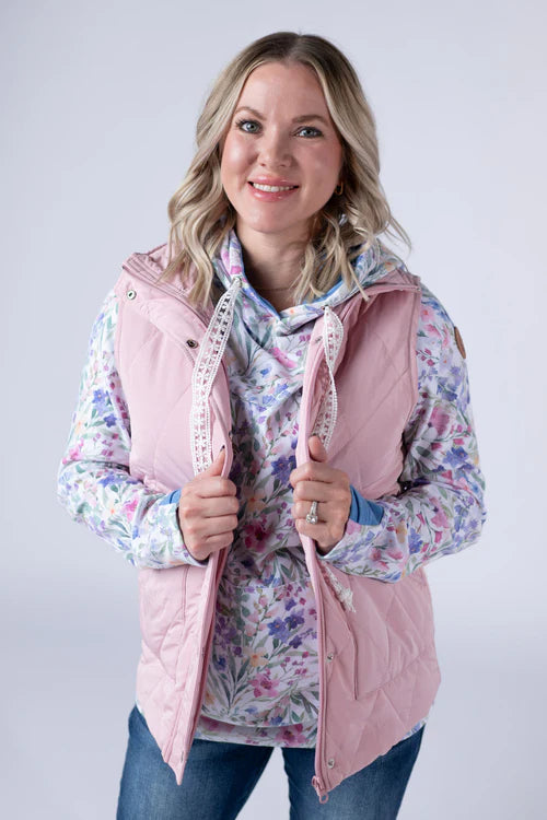 Michelle Mae | Remy Zip Up Vest | Blush