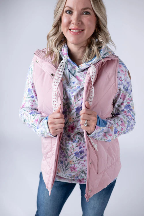 Michelle Mae | Remy Zip Up Vest | Blush