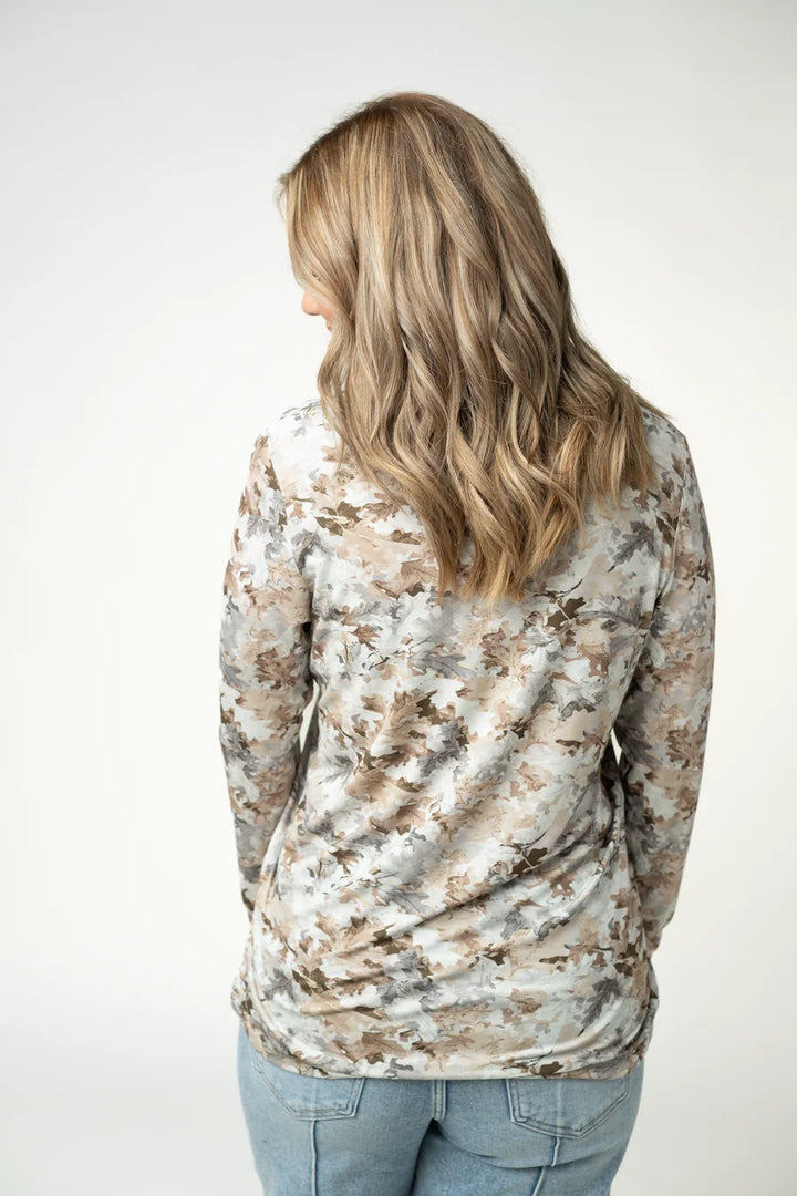 PREORDER  Michelle Mae | Larissa Long Sleeve | Neutral Leaves