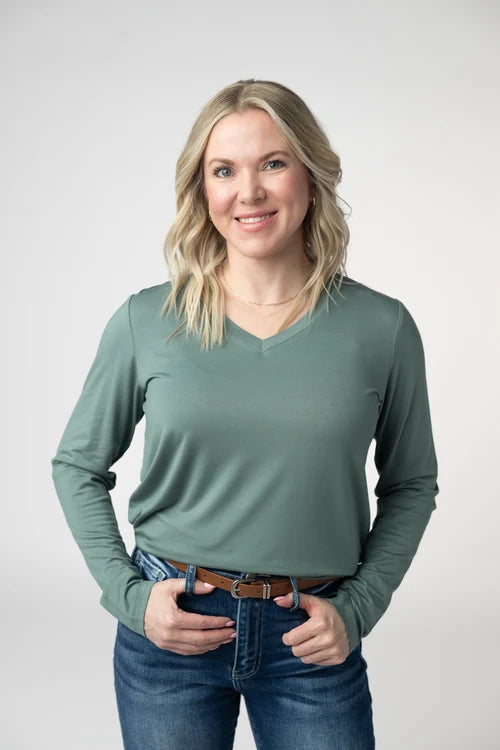 Michelle Mae | Larissa Long Sleeve | Dusty Jade