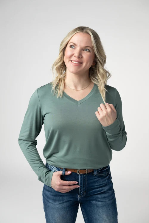 Michelle Mae | Larissa Long Sleeve | Dusty Jade