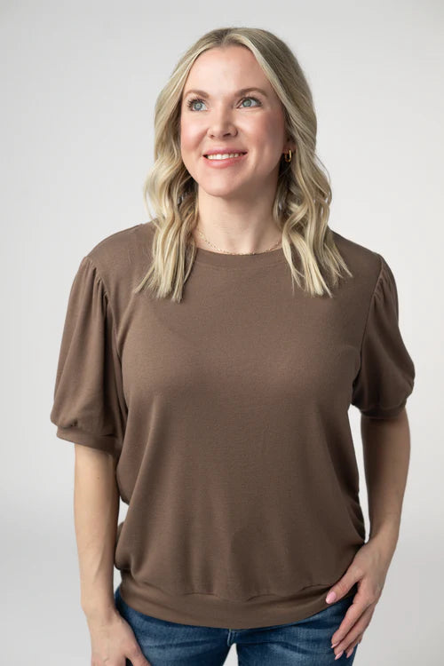 Michelle Mae | Katie Cozy Top | Mocha