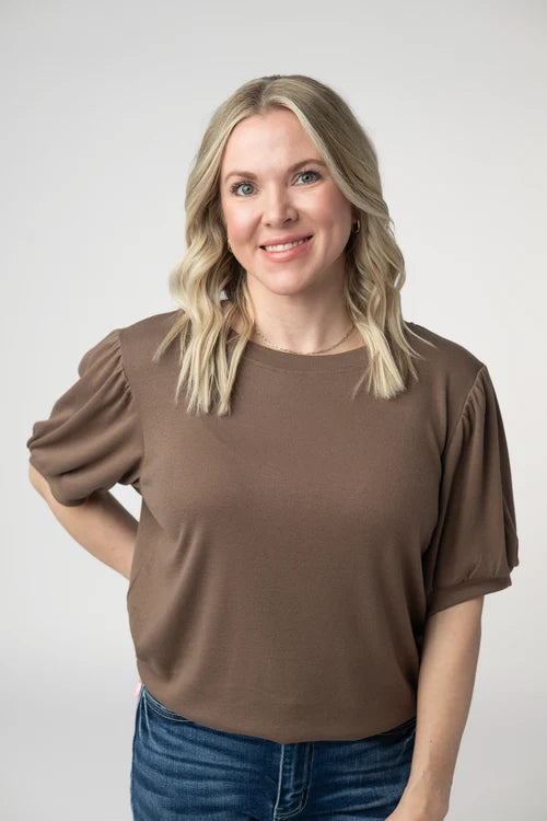 Michelle Mae | Katie Cozy Top | Mocha