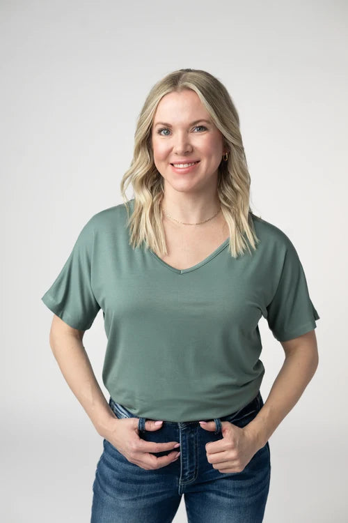 PREORDER  Michelle Mae | Chloe Cozy Tee | Dusty Jade