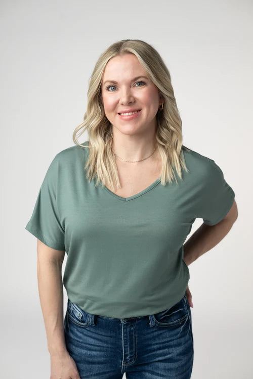 PREORDER  Michelle Mae | Chloe Cozy Tee | Dusty Jade