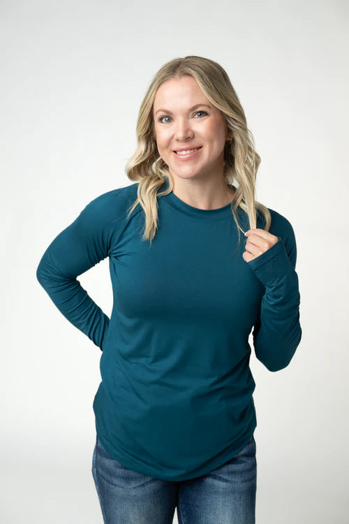 PREORDER  Michelle Mae | Blair Long Sleeve Top | Teal