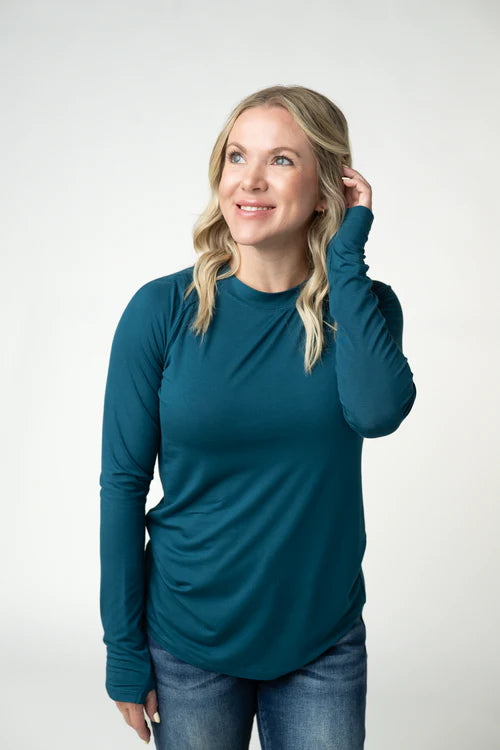 PREORDER  Michelle Mae | Blair Long Sleeve Top | Teal