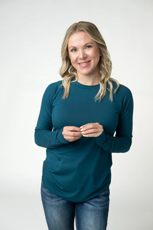 PREORDER  Michelle Mae | Blair Long Sleeve Top | Teal